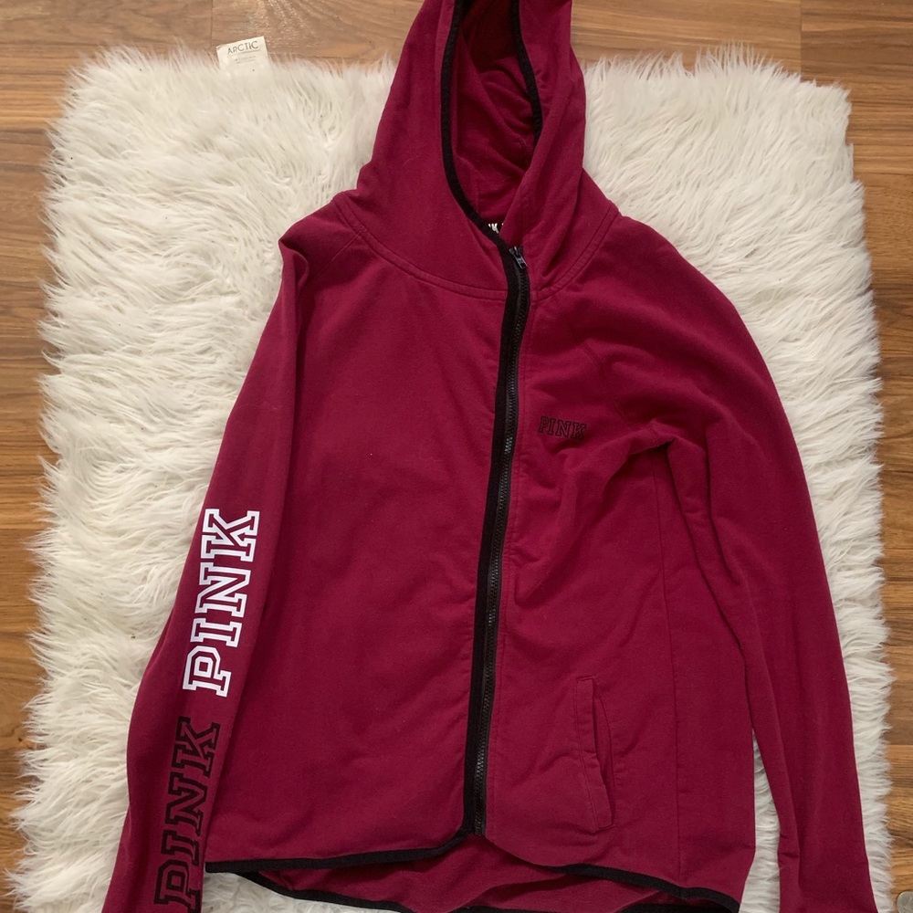 Pink side zipper hoodie